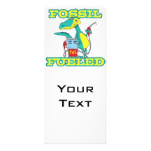 FOSSIL FUELED funny dinosaur cartoon Customized Rack Card