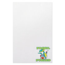 FOSSIL FUELED funny dinosaur cartoon Stationery Paper