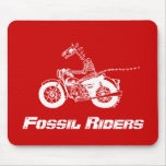 Fossil Rider in White Mouse Pads