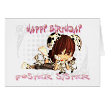 Foster Sister birthday card Moonies cutie pie kitt
