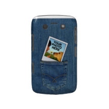 Foto polaroid de encargo en bolsillo de los tejano blackberry cárcasa