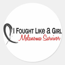 Fought Like A Girl Melanoma 6S Round Sticker