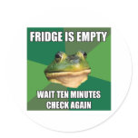 Foul Bachel Frog Empty Fridge Sticker