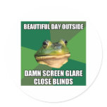 Foul Bachelor Frog Beautiful Day Sticker