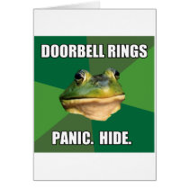 Foul Bachelor Frog Doorbell Rings Greeting Card