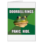 Foul Bachelor Frog Doorbell Rings Greeting Card