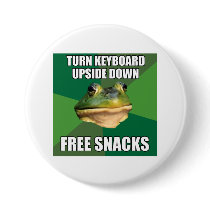 Foul Bachelor Frog Free Snscks Pinback Button