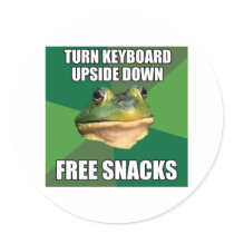 Foul Bachelor Frog Free Snscks Round Sticker