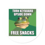 Foul Bachelor Frog Free Snscks Round Sticker