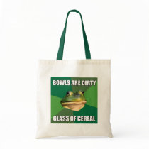 Foul Bachelor Frog Glass of Cereal Tote Bags