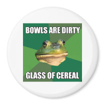Foul Bachelor Frog Glass of Cereal Refrigerator Magnets