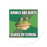 Foul Bachelor Frog Glass of Cereal Stickers