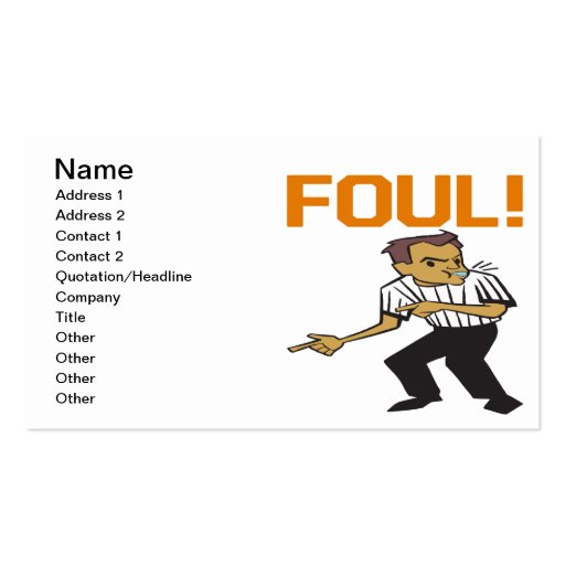 Foul Business Card (front side)