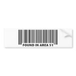 found in area 51 icon bumper sticker