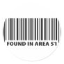 found in area 51 icon round sticker