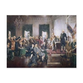 Founding Fathers Signing the US Constitution postcard