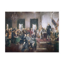 Founding Fathers Signing the US Constitution Postcards