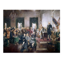 Founding Fathers Signing the US Constitution postcards