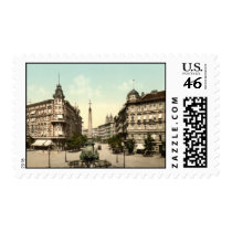 Fountain and Breiter Weg, Madgeburg, Germany Postage Stamp
