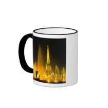Fountain at the world faus Eiffel Tower Paris Mugs