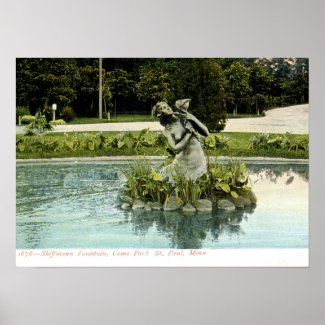 Fountain, Como Park, St. Paul, MN 1907 Vintage print