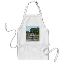 Fountain & Flowers in A Beautiful Railfan Garden aprons