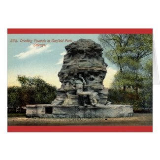 Fountain Garfield Park Chicago Repro Vintage 1912 card