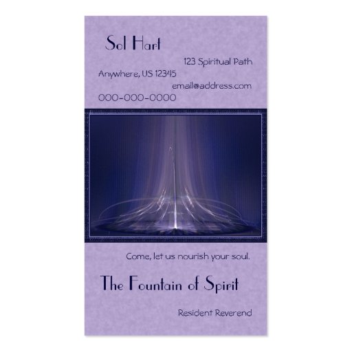 Fountain of Spirit Standard Card Business Card (front side)