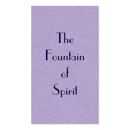 Fountain of Spirit Standard Card Business Card (back side)