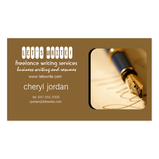 fountain pen2 freelance writer business card (front side)