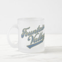 Fountain Valley Script Coffee Mugs