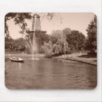 Fountain & Windmill in Leiden mousepads