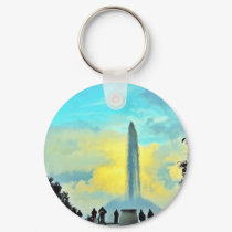 Fountains At Dusk keychains by lifesphere Fountains At Dusk keychains