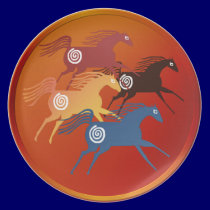 Four Ancient Horses Plate