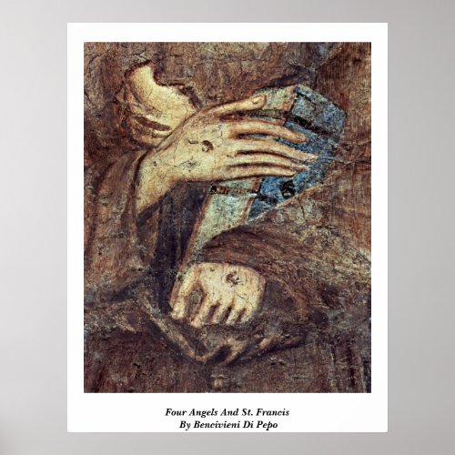 Four Angels And St. Francis By Bencivieni Di Pepo Posters