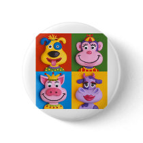 Four Animal Faces buttons by AmyVangsgard Four Animal Faces buttons