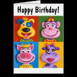 Four Animal Faces cards