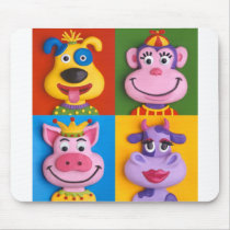 Four Animal Faces mousepads