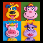 Four Animal Faces posters