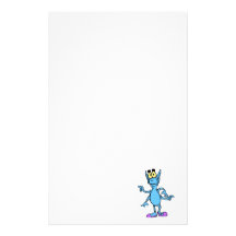 Four armed alien in slippers stationery