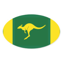 FOUR Aussie Colors Kangaroo Oval Sticker
