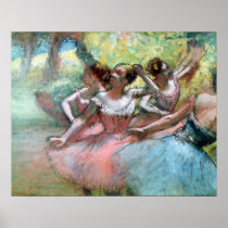 Four ballerinas on the stage print