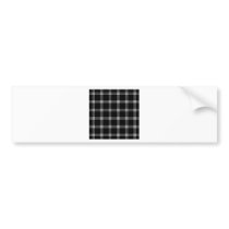 Four Bands Small Square - White on Black Bumper Stickers