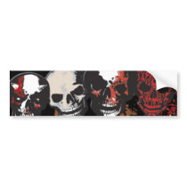 Four Bloody Skulls Scary Bumpersticker