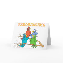Four Calling Birds Greeting Card