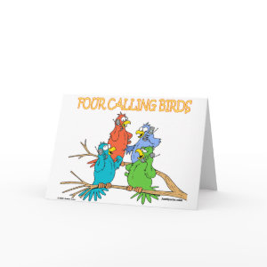 Four Calling Birds Greeting Card