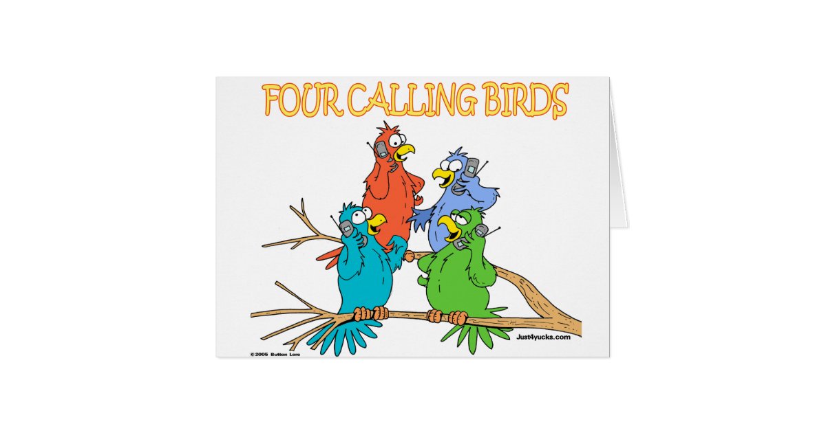 Four Calling Birds Card | Zazzle