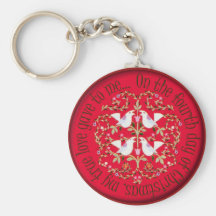 Four calling birds keychains