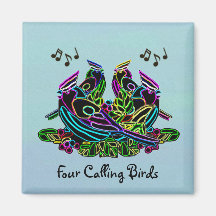 Four Calling Birds Magnets