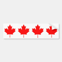 FOUR Canada Maple Leaf Bumper Sticker
